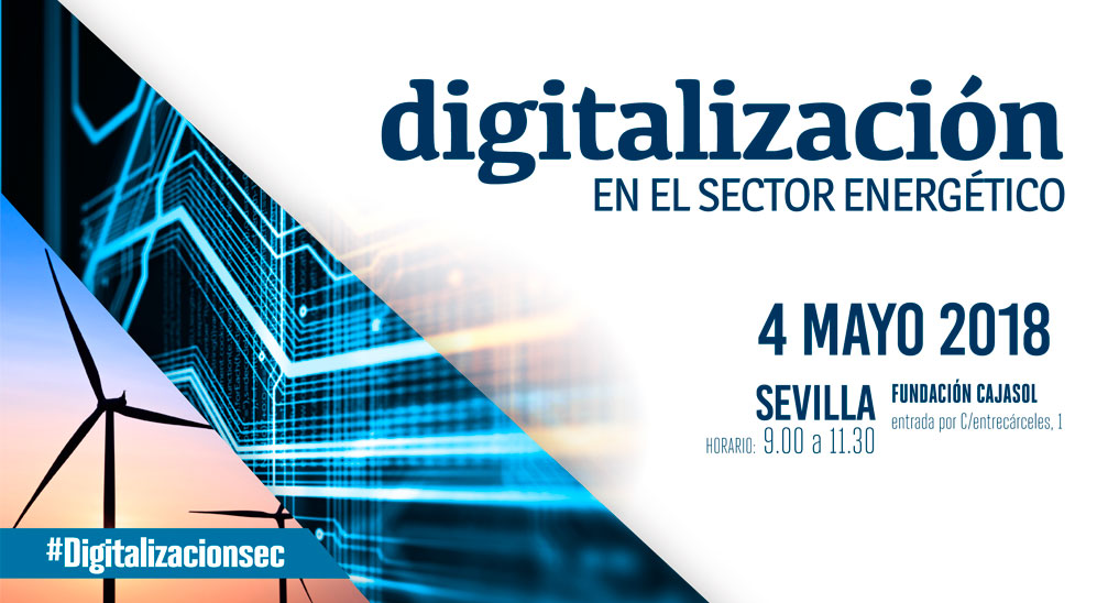 Cartel de la jornada sobre la digitalización en el sector energético desde la Fundación Cajasol