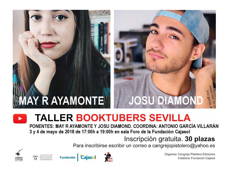 Cartel del taller Booktubers Sevilla 2018