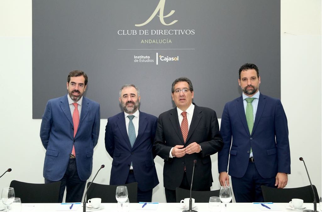 Luis Montoto, Javier Imaz, Antonio Pulido y Juan Francisco Álvarez, en el Club de Directivos Andalucía