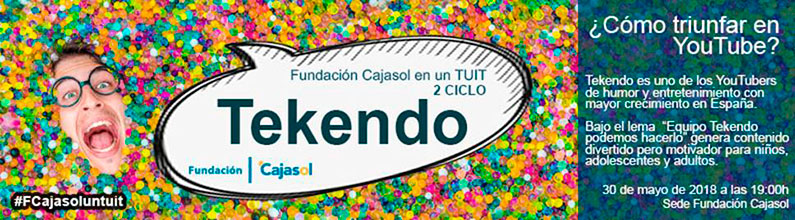 Banner del ciclo Fundación Cajasol en un Tuit con Tekendo