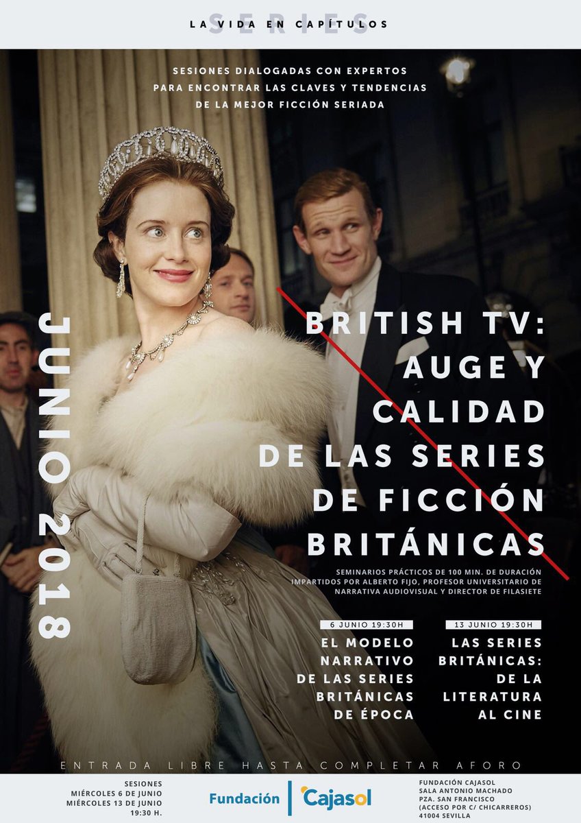 Cartel del ciclo sobre la 'British TV' en la Fundación Cajasol