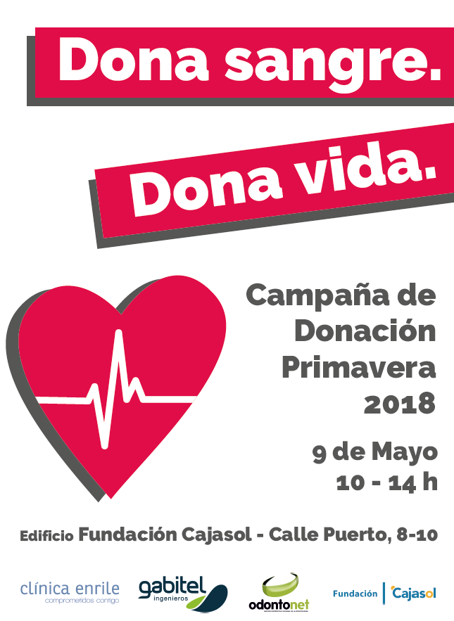 Cartel de la campaña de donación de primavera 2018 en Huelva