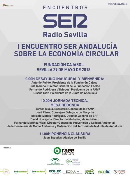 Cartel del I Encuentro SER Andalucía sobre la economía circular