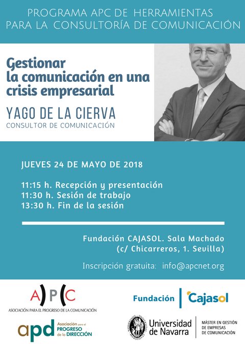 Cartel del taller de comunicación impartido por Yago de la Cierva