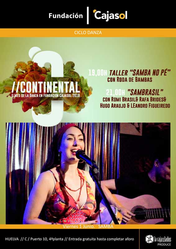 Cartel de la sesión del ciclo Continental Mes de la Danza dedicado a la Samba