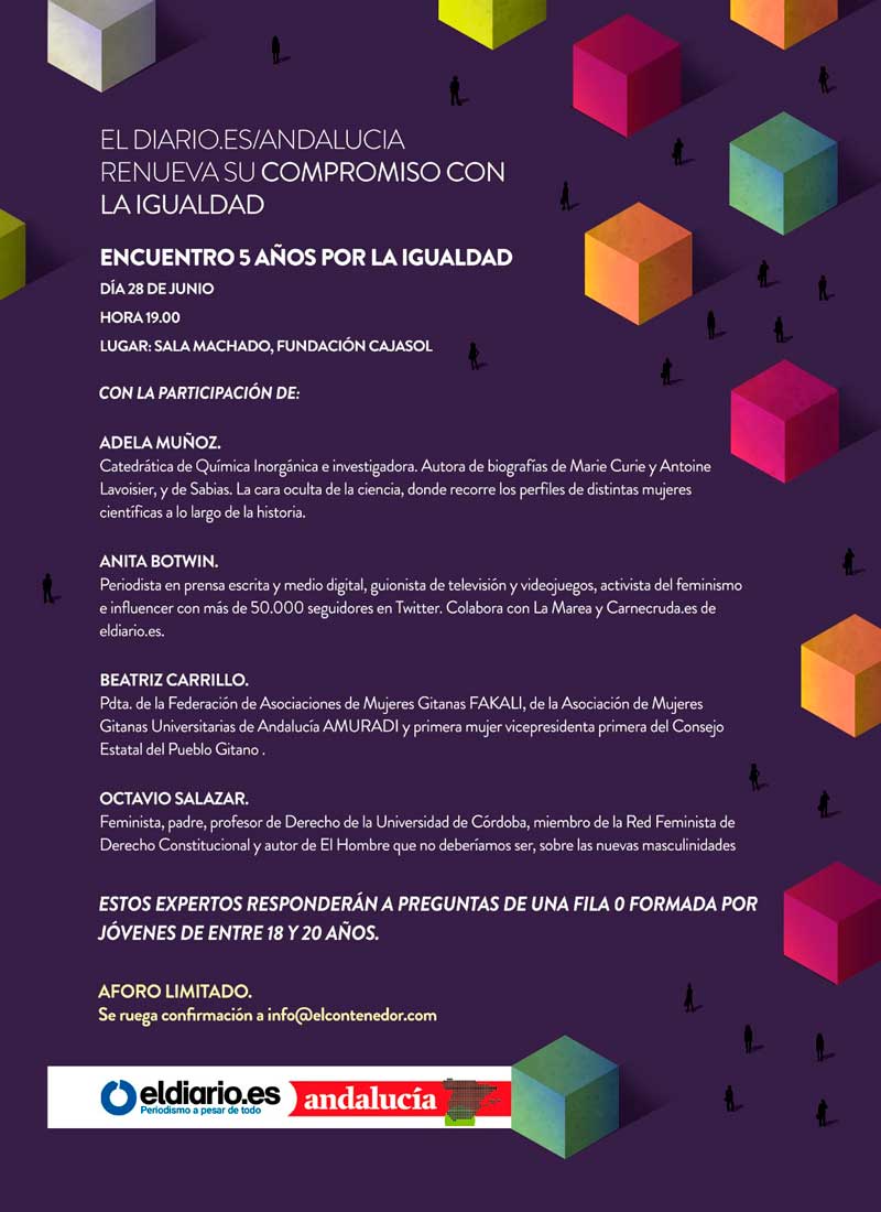 Invitación al encuentro '5 años por la Igualdad' de Eldiario.es en la Fundación Cajasol
