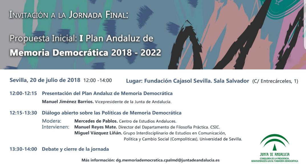 Programa de la presentación del I Plan Andaluz de Memoria Democrática