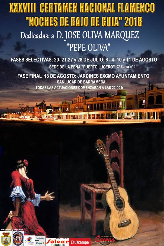 Cartel del XXXVIII Certamen Nacional Flamenco 'Noches de Bajo Guía' 2018