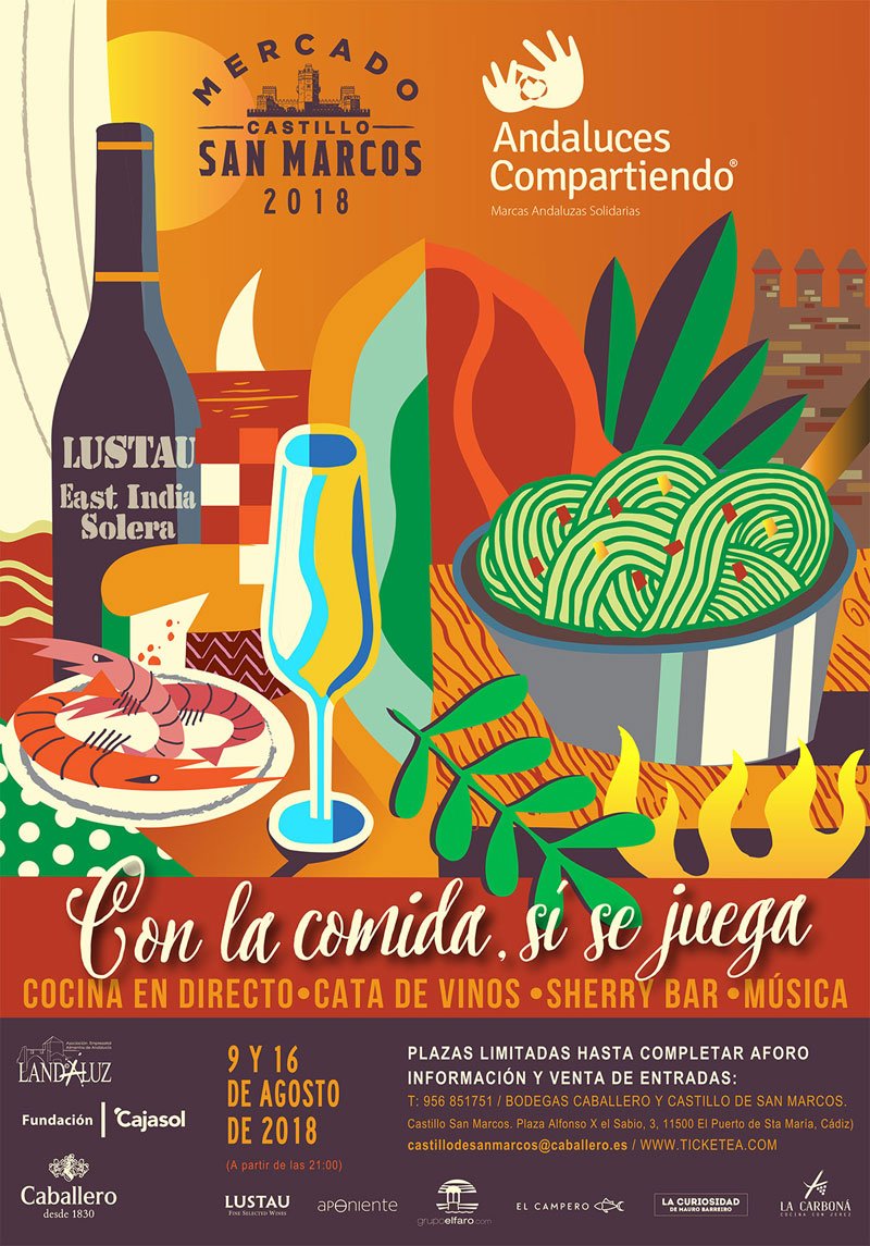 Cartel del ciclo cultural Caballero a favor de Andaluces Compartiendo en El Puerto de Santa María
