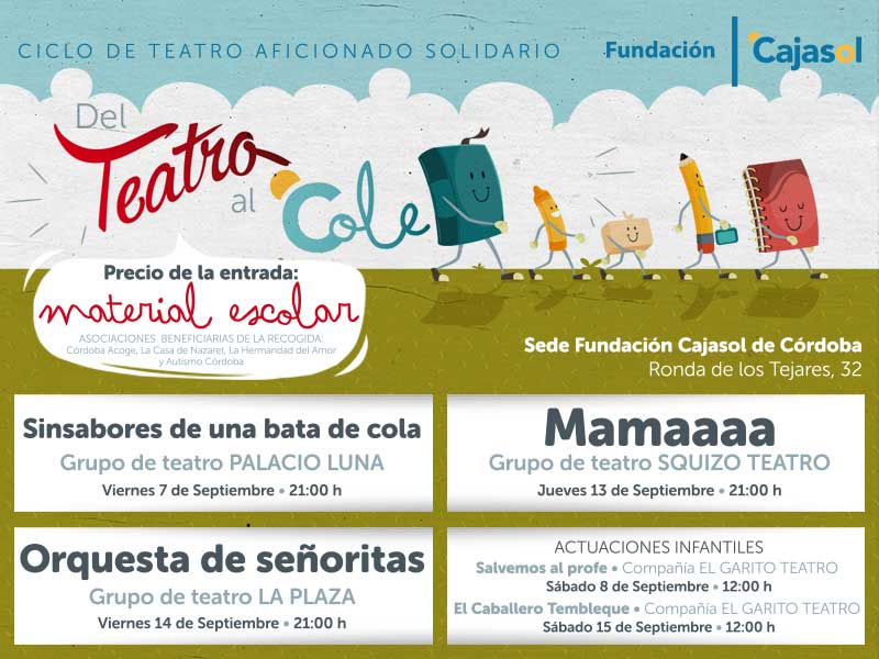 Cartel del ciclo de Teatro al Cole en Córdoba 2018