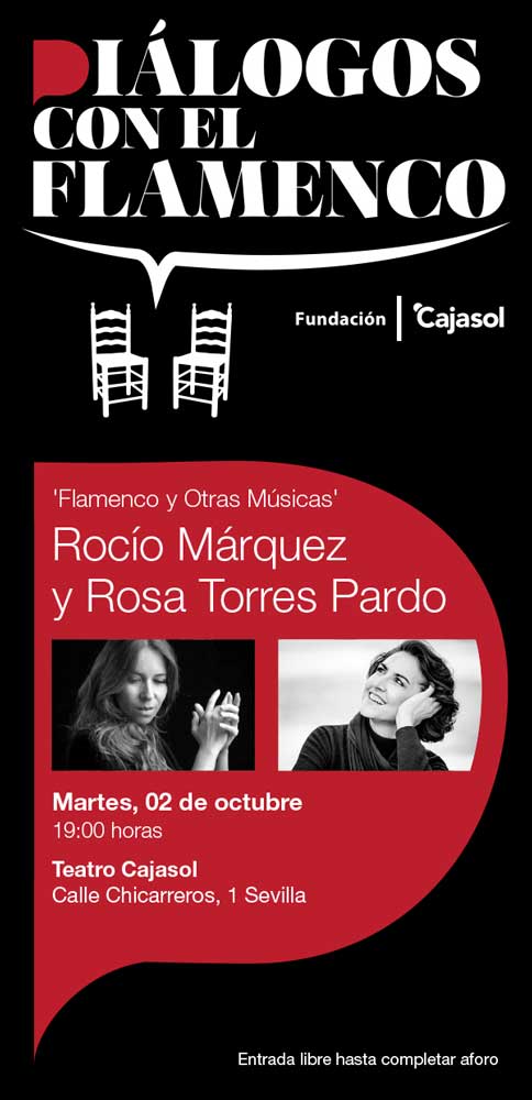 Cartel del ciclo 'Diálogos con el Flamenco' protagonizado por Rocío Márquez y Rosa Torres