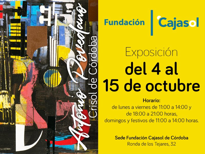 Cartel de la exposición sobre Povedano en la sede de la Fundación Cajasol en Córdoba
