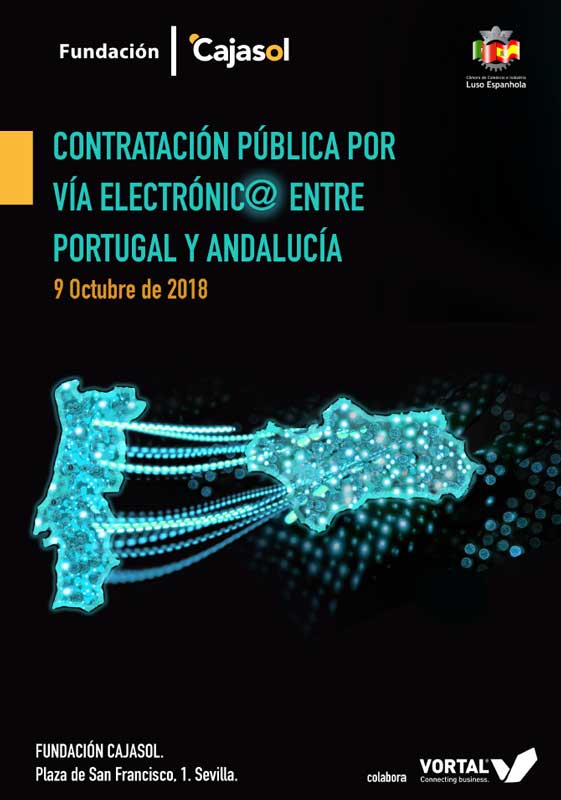 Cartel de la jornada sobre 'Contratación Pública por vía Electrónica entre Portugal y Andalucía'