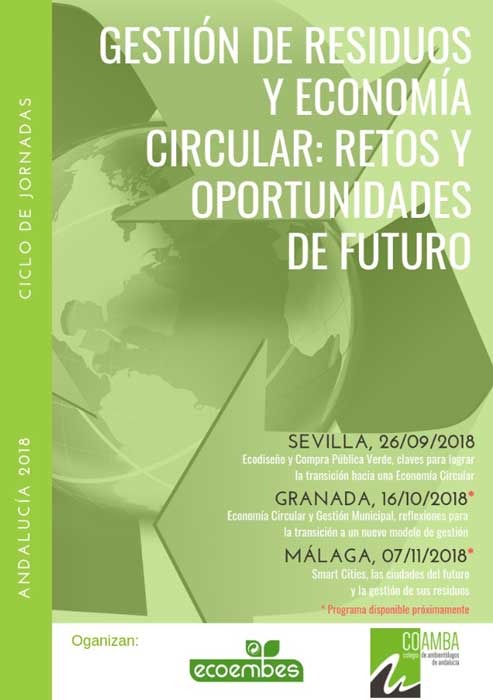 Cartel de las jornadas sobre gestión de residuos y Economía Circular en Sevilla