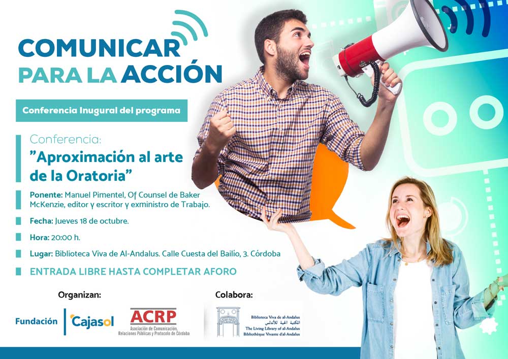 Cartel del programa 'Comunicar para la acción' dedicado a la oratoria