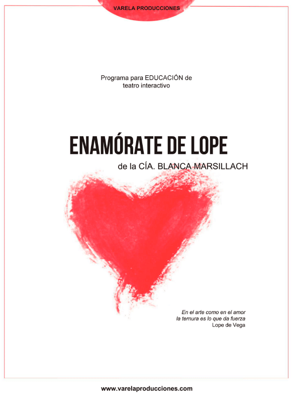 Cartel de la obra 'Enamórate de Lope', de Cía Blanca Marsillach