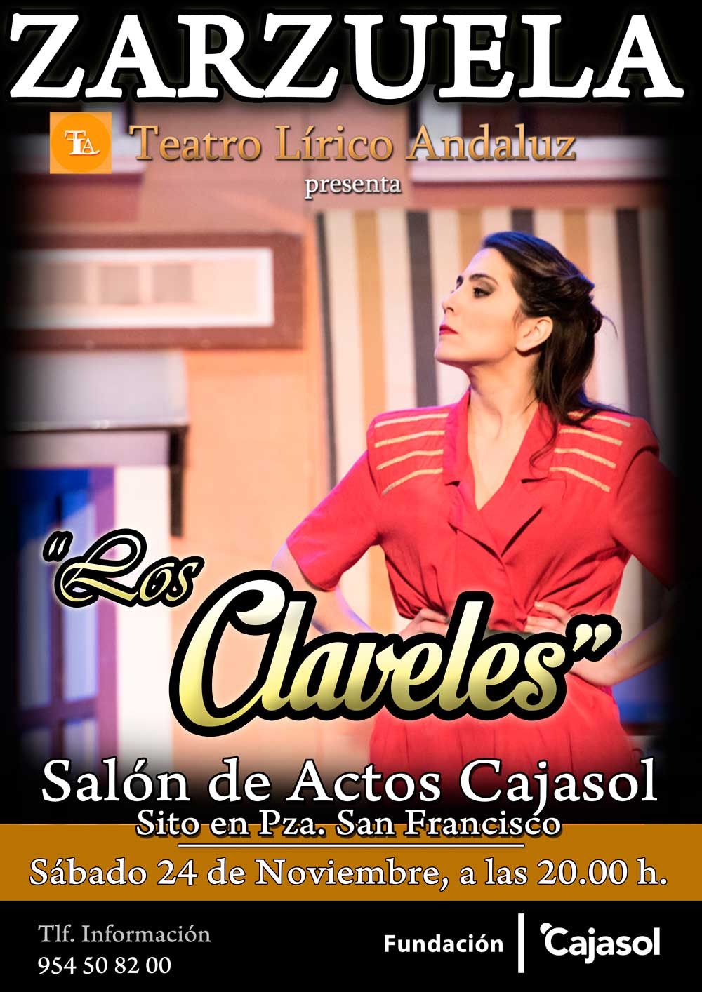 Cartel de la zarzuela 'Los Claveles' en Sevilla