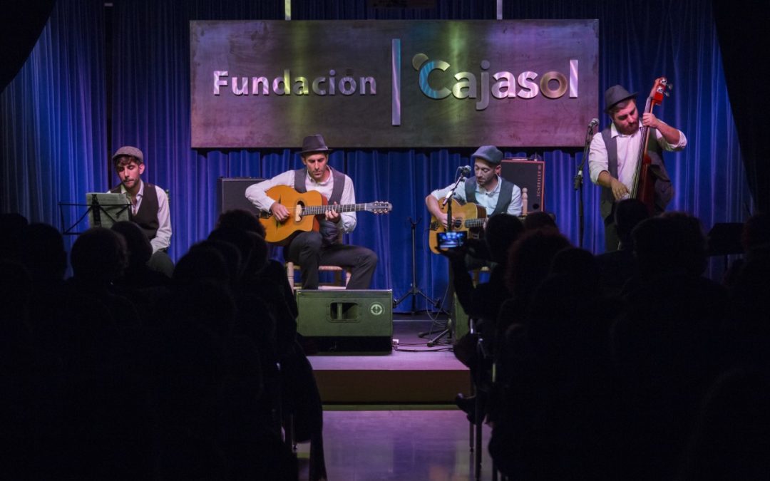 El grupo Jazz de Marras actuando en la sede de la Fundación Cajasol en Huelva