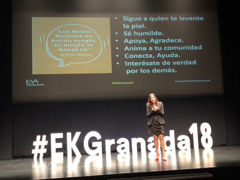 Eva Collado Durán, durante su intervención en el EKGranada18