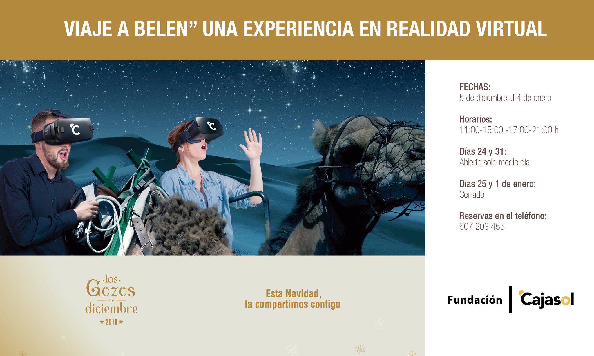 Carte de la experiencia virtual 'Un viaje a Belén' de la Fundación Cajasol en Huelva
