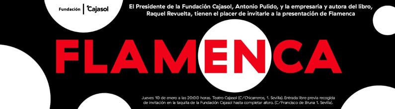 Banner de la presentación del libro 'Flamenca' de Raquel Revuelta