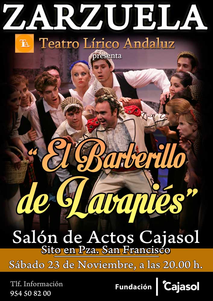 Cartel de la zarzuela 'El Barberillo de Lavapiés' en Sevilla