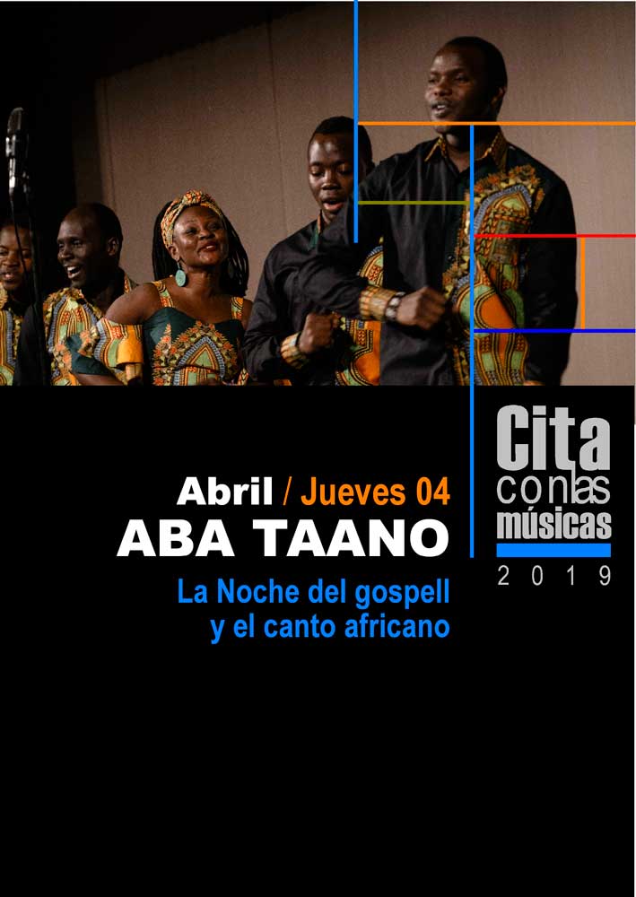 Cartel del ciclo cita con las músicas 2019 y la actuación de Aba Taano