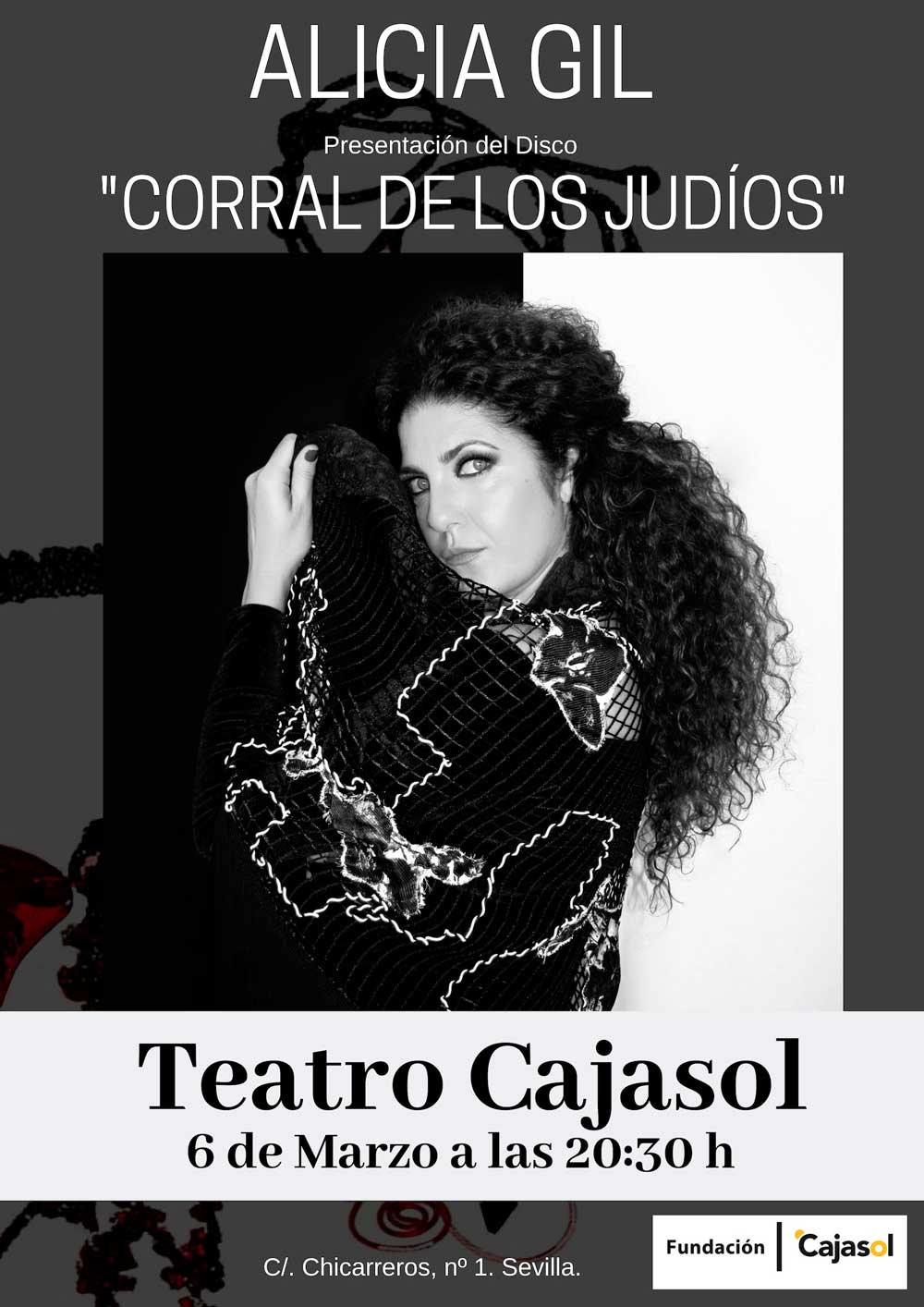 Cartel del concierto de Alicia Gil y su disco 'Corral de los judíos' en Sevilla