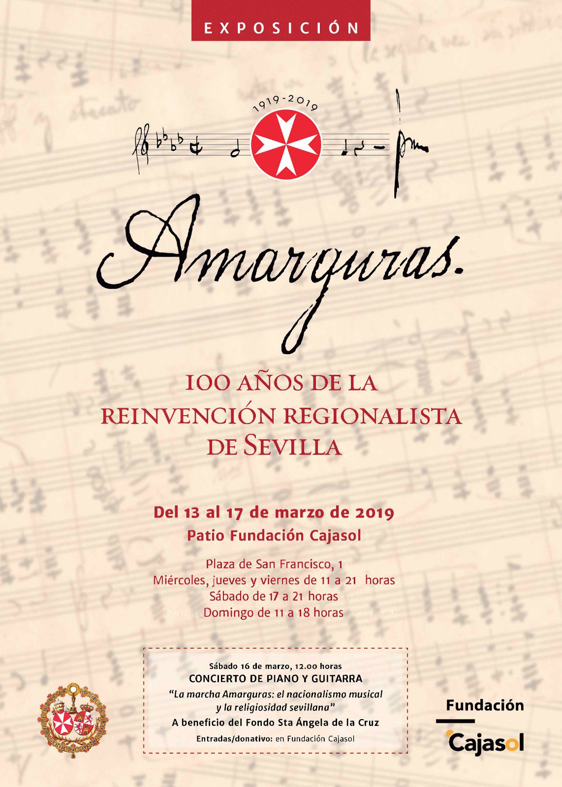 Cartel que anuncia la exposición 'Amarguras' en la Fundación Cajasol