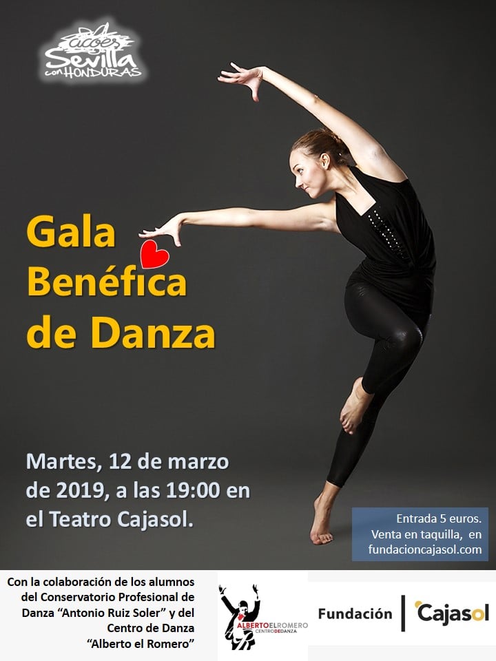 Cartel de la gala benéfica de danza a favor de Acoes Sevilla en la Fundación Cajasol