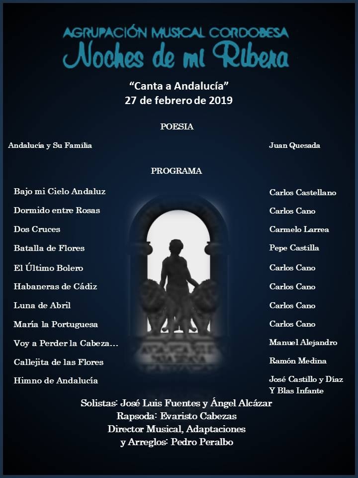 Cartel de 'Noche de mi Ribera canta a Andalucía' 2019 en Córdoba