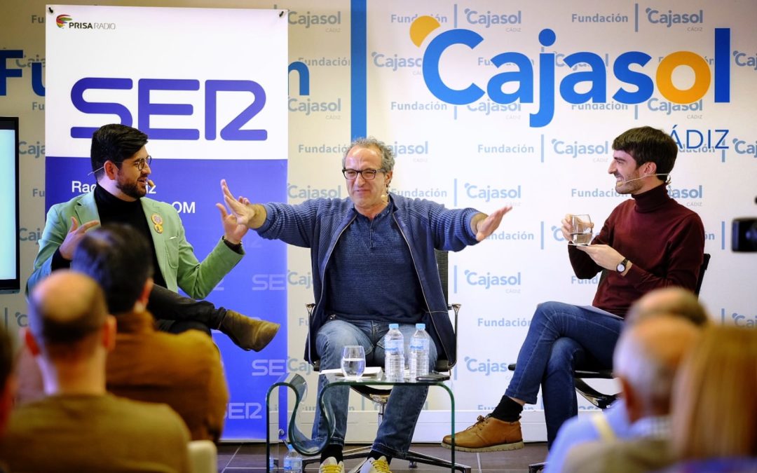 Manu Sánchez y Pablo Simón, en el Diálogos Al Ser x Cuatro en la Fundación Cajasol