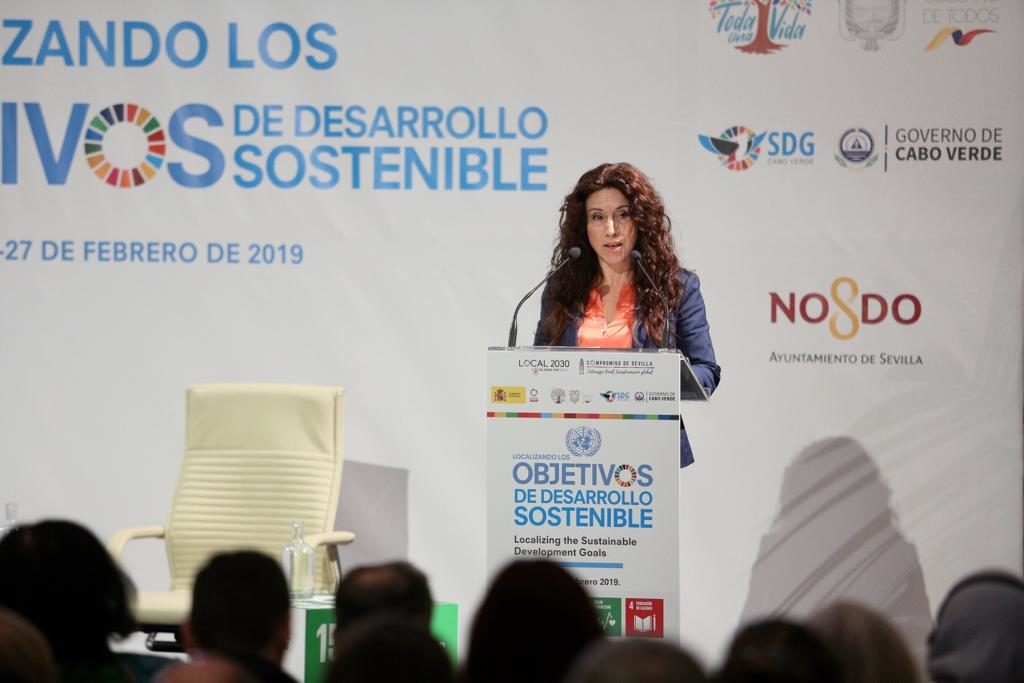 Rocío Ruiz en la jornada Seville Commitment desde la Fundación Cajasol