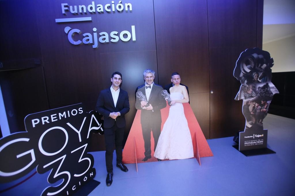 Invitados al encuentro de los Goya 2019 en la Fundación Cajasol posan en el photocall