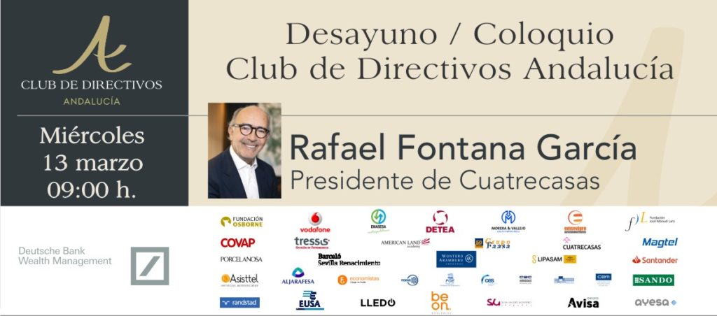 Banner del Club de Directivos Andalucía con Rafael Fontana, presidente de Cuatrecasas