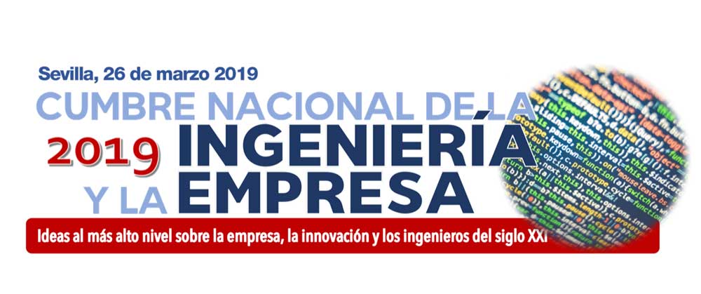 Cartel de la cumbre nacional 2019 de la Ingeniería y la empresa en Sevilla