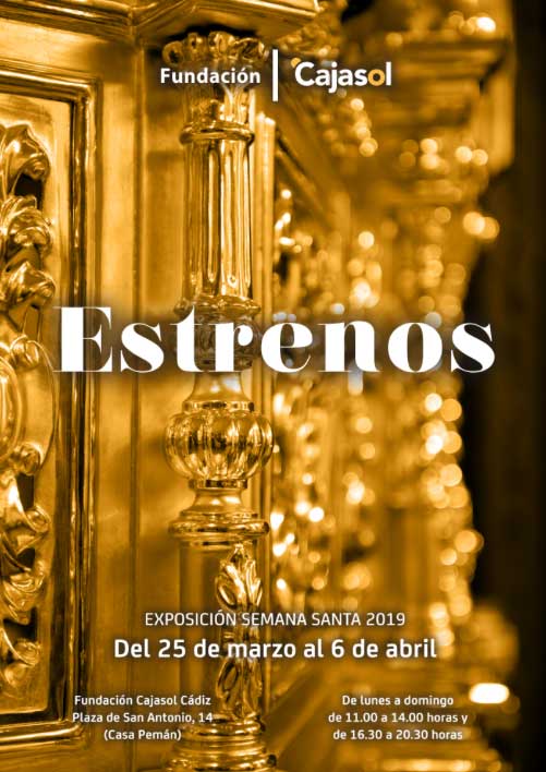 Cartel de la exposición 'Estrenos' en la sede de la Fundación Cajasol en Cádiz