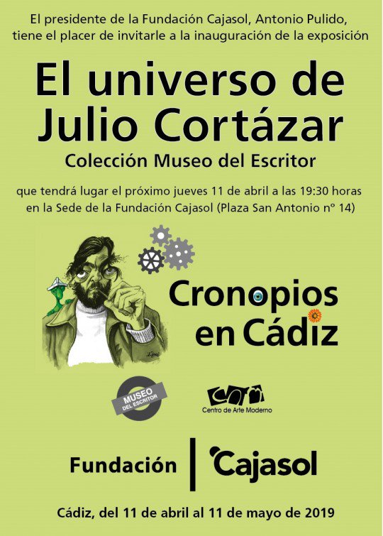 Cartel de la exposición 'El Universo de Julio Cortázar' en Cádiz