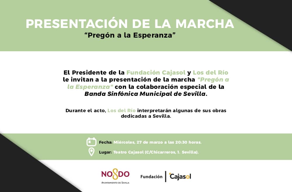 Invitación a la presentación del pregón a la marcha Esperanza en Sevilla