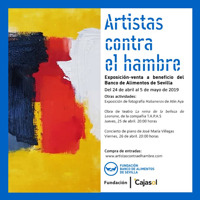 Cartel de la exposición 'Artistas contra el hambre' en Sevilla