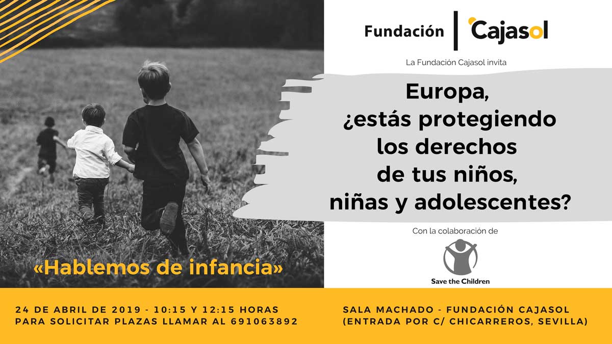 Invitación a la charla 'Hablemos de infancia', de Save The Children en Sevilla