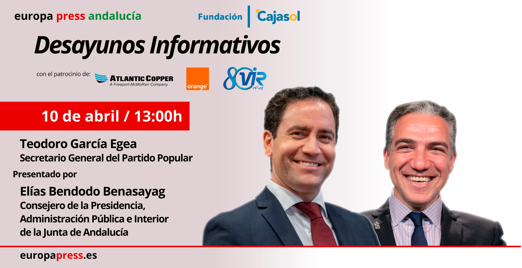 Invitación al Desayuno Informativo de Europa Press Andalucía con Teodoro García Egea