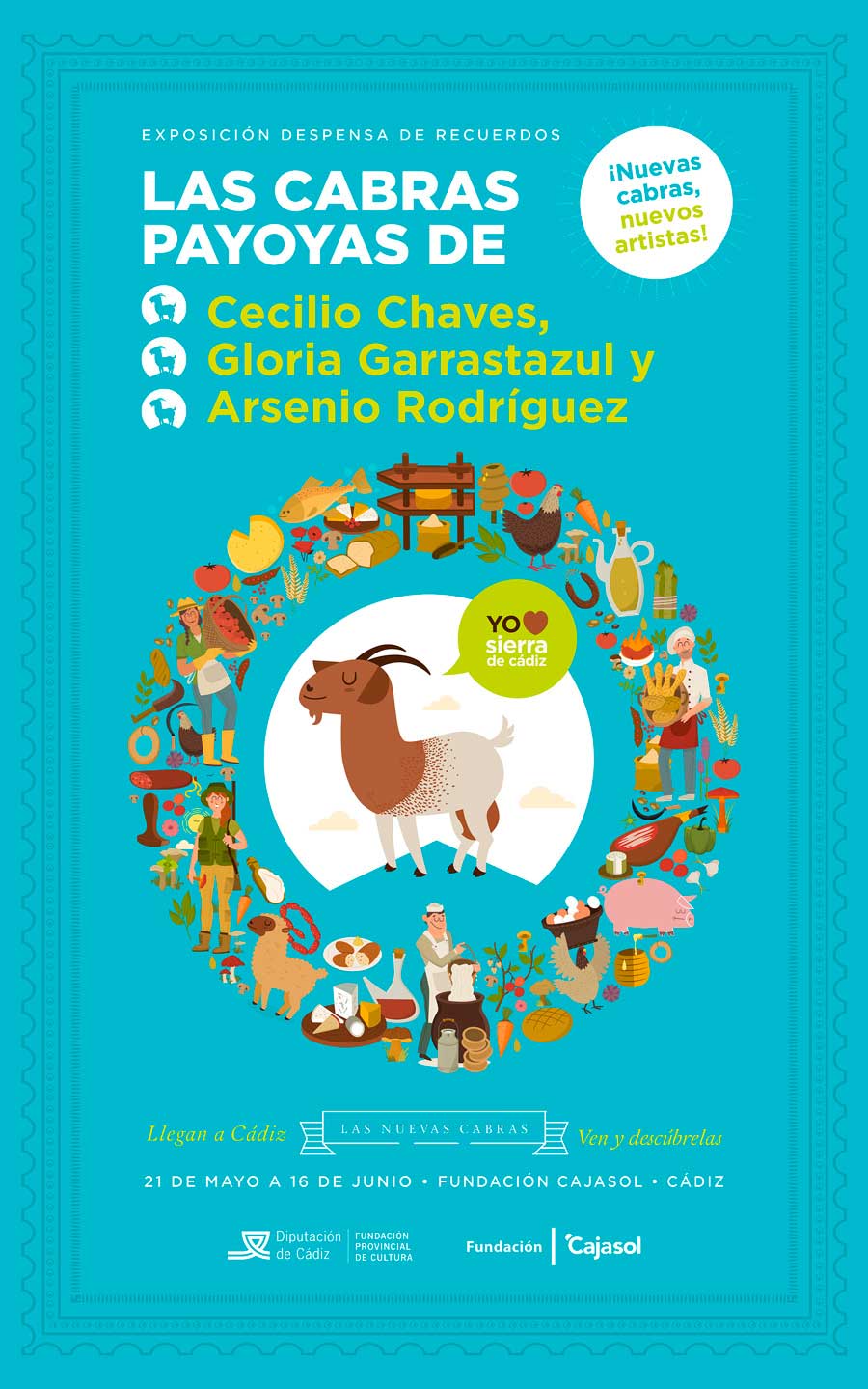Cartel de la exposición de cabras payoyas 2019 en la sede de la Fundación Cajasol en Cádiz