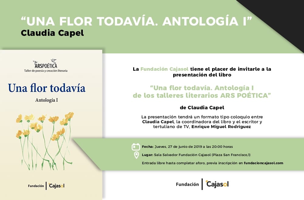 Invitación a la presentación del libro 'Una flor todavía' de Claudia M. Capel