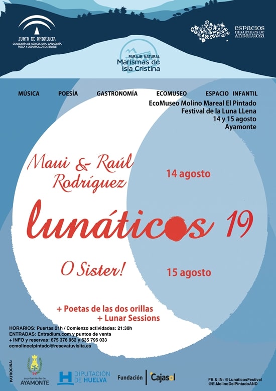 Cartel de Lunáticos 19 en Ayamonte (Huelva)