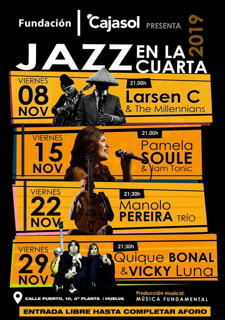 Cartel del ciclo de Jazz en la Cuarta 2019 en Huelva