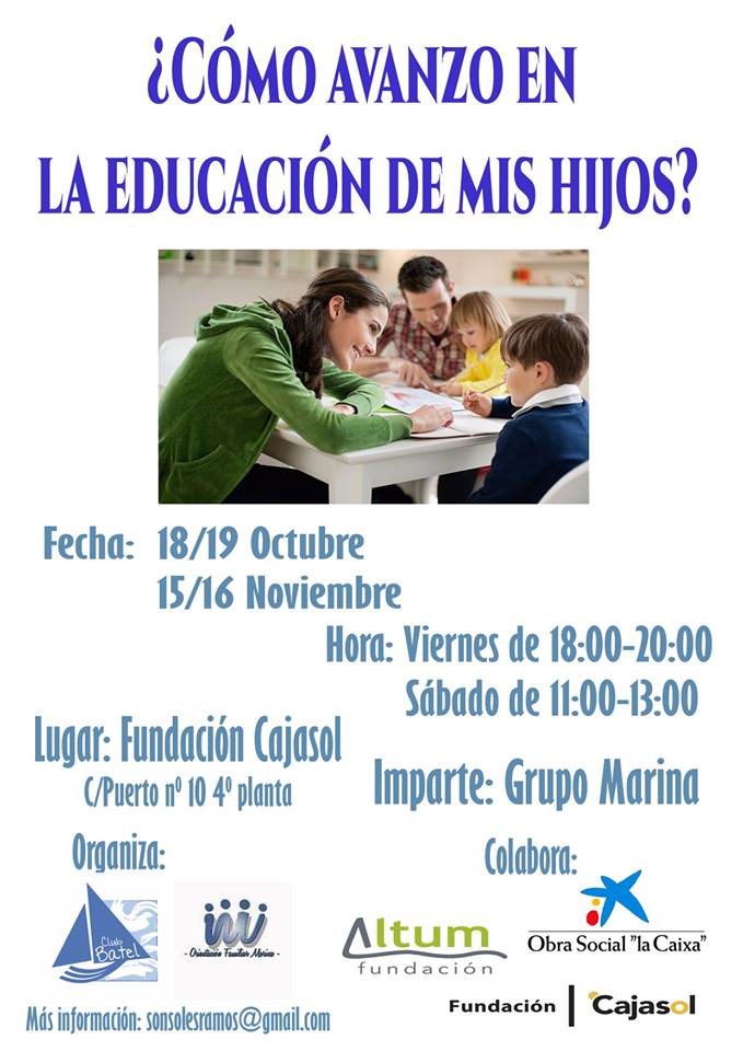 Cartel de la jornada ¿Cómo avanzo en la educación de mis hijos? en Huelva