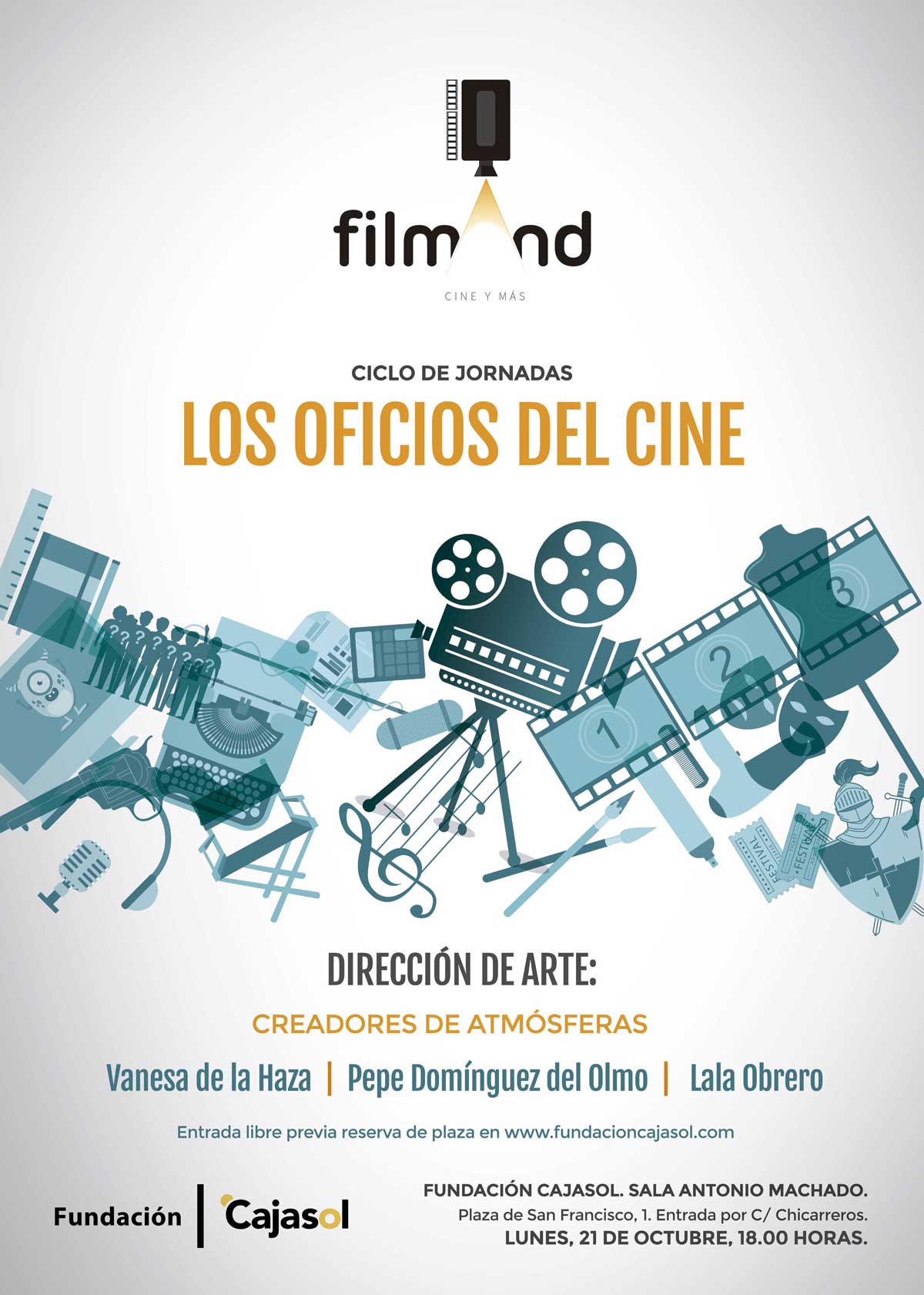 Cartel del ciclo 'Los oficios del Cine' dedicado a la dirección de arte en Sevilla