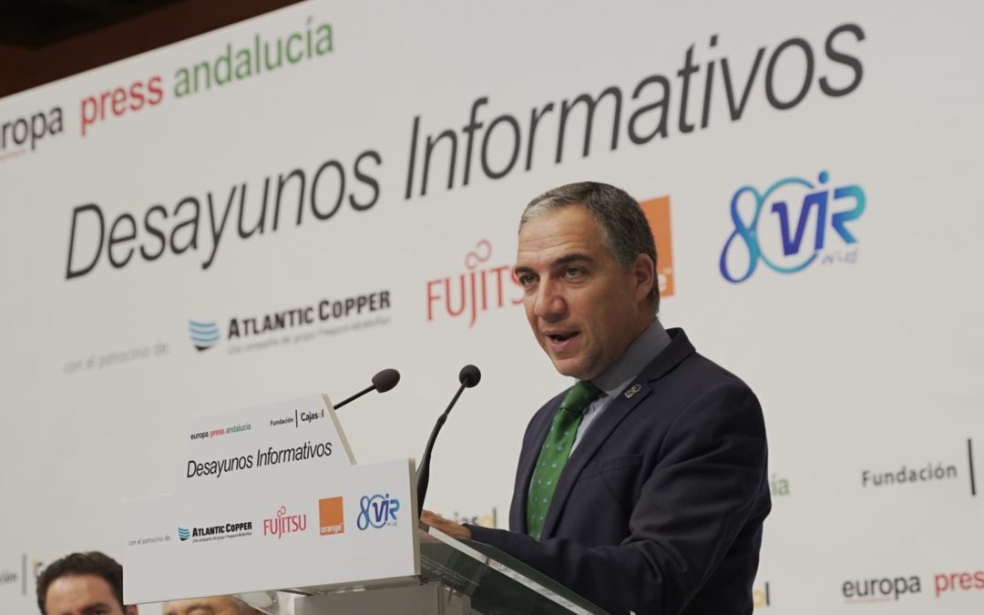 Elías Bendodo, en los Desayunos Informativos de Europa Press Andalucía en Sevilla