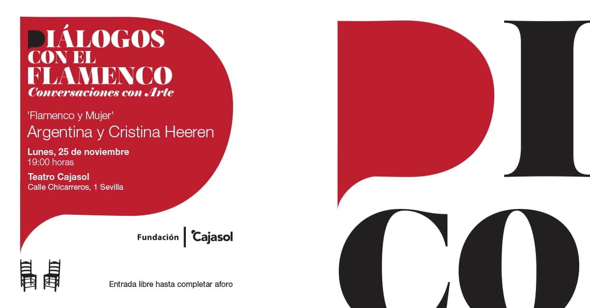 Cartel de 'Diálogos con el Flamenco' con Argentina y Cristina Heeren en la Fundación Cajasol